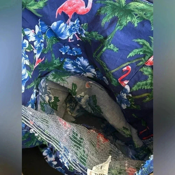 Sara Fit&Flare Tropical Vintage Floral Smocked Back Halter Dress Size 3X EUC!! - Picture 5 of 9
